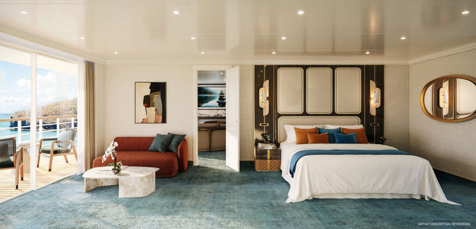 Horizon Bedroom, Crescent Seas Navigator rendering Horizon Bedroom, Crescent Seas Navigator rendering