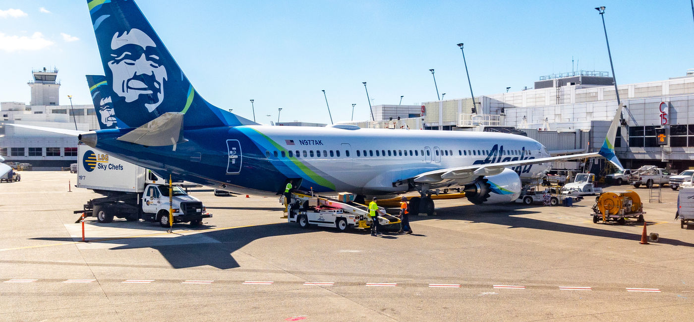 Image: Alaska Airlines Boeing 737 Max in Seattle. (Photo Credit: Kyo46/Adobe Stock)