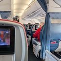 Delta cabin interior, plane, seat, screen, seatback, screens, entertainment