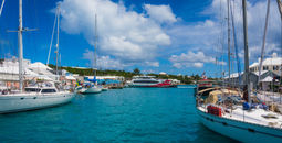 Yachts and sailboats docked in St. George's Harbour, Bermuda