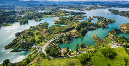 Panoramic view of Guatape, a town near Medellin, Colombia.