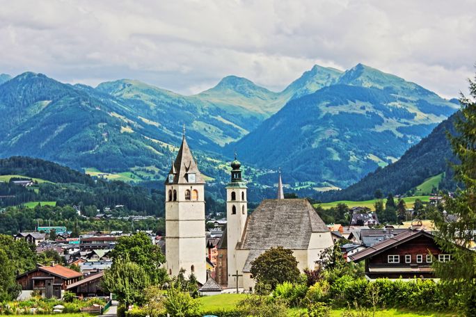 The Alpine town of Kitzbuhel, Austria. The Alpine town of Kitzbuhel, Austria.