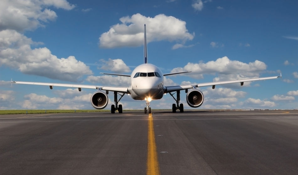 Plane on taxiway