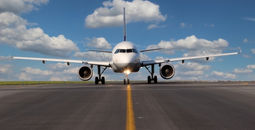 Plane on taxiway