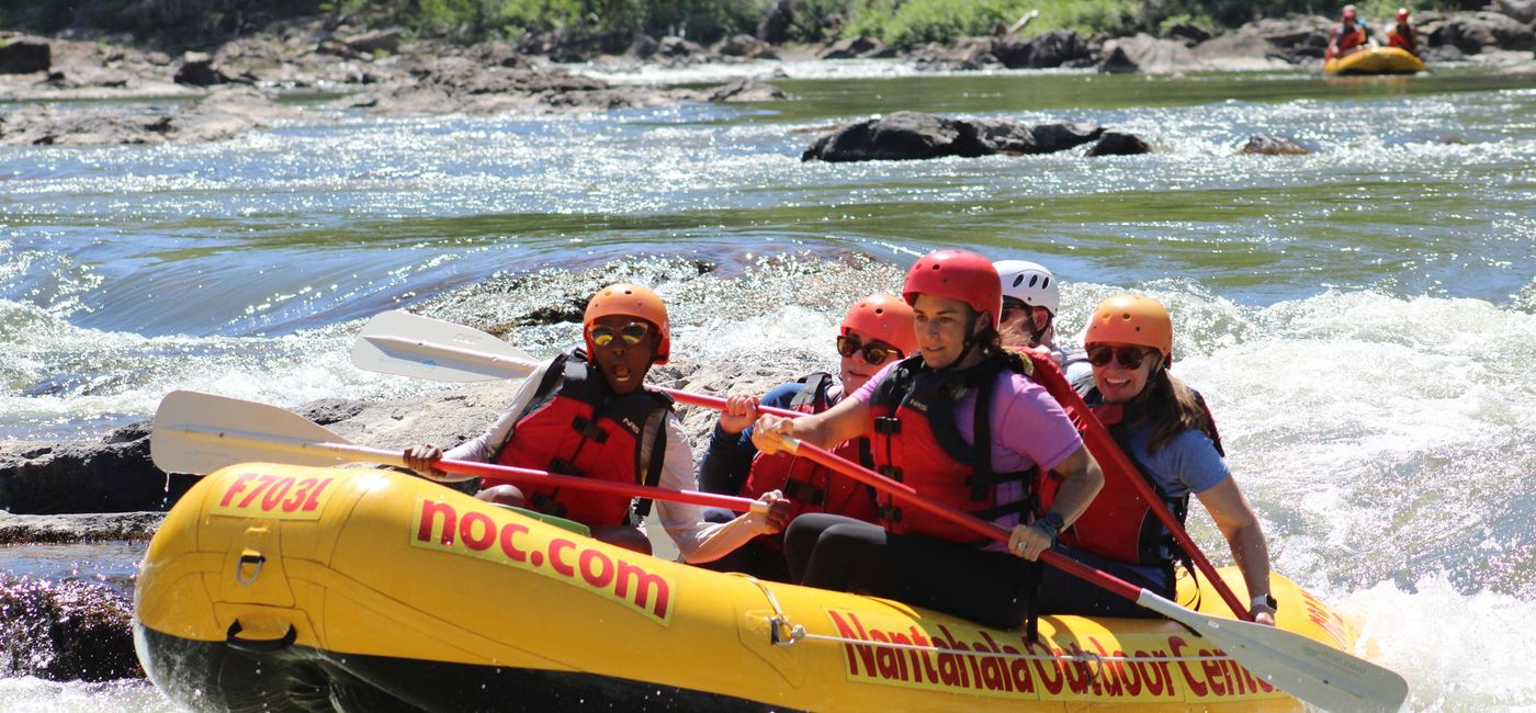 Image: Attendees to the North American Tourism Cares Meaningful Travel Summit had an opportunity to raft on the French Broad River during the Asheville conference. (Photo Credit: Tourism Cares)