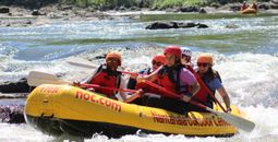 Attendees to the North American Tourism Cares Meaningful Travel Summit had an opportunity to raft on the French Broad River during the Asheville conference.