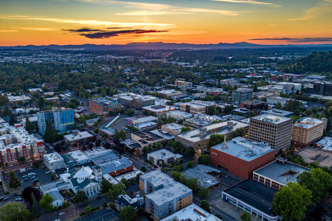 Aerial view of Eugene, Oregon