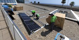 Solar panel install at Port of Barcelona