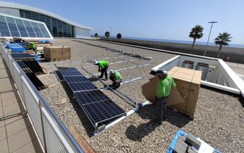 Solar panel install at Port of Barcelona
