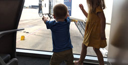 Kids at the airport, child, baby, toddler, infant,