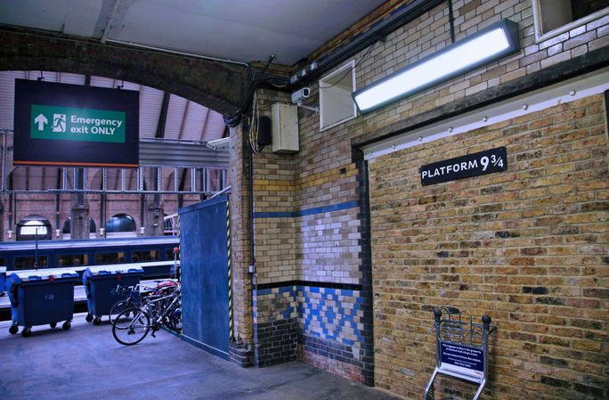 Harry Potter's iconic Platform 9¾ at King’s Cross. Harry Potter's iconic Platform 9¾ at King’s Cross.