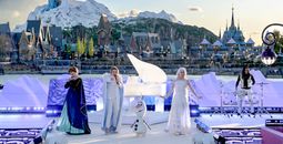 Anna, Elsa, Olaf and friends perform during the opening of World of Frozen at Disneyland Paris.