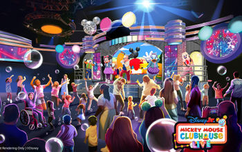 Rendering of Disney Jr. Mickey Mouse Clubhouse Live! at Disney California Adventure's Disney Theater.