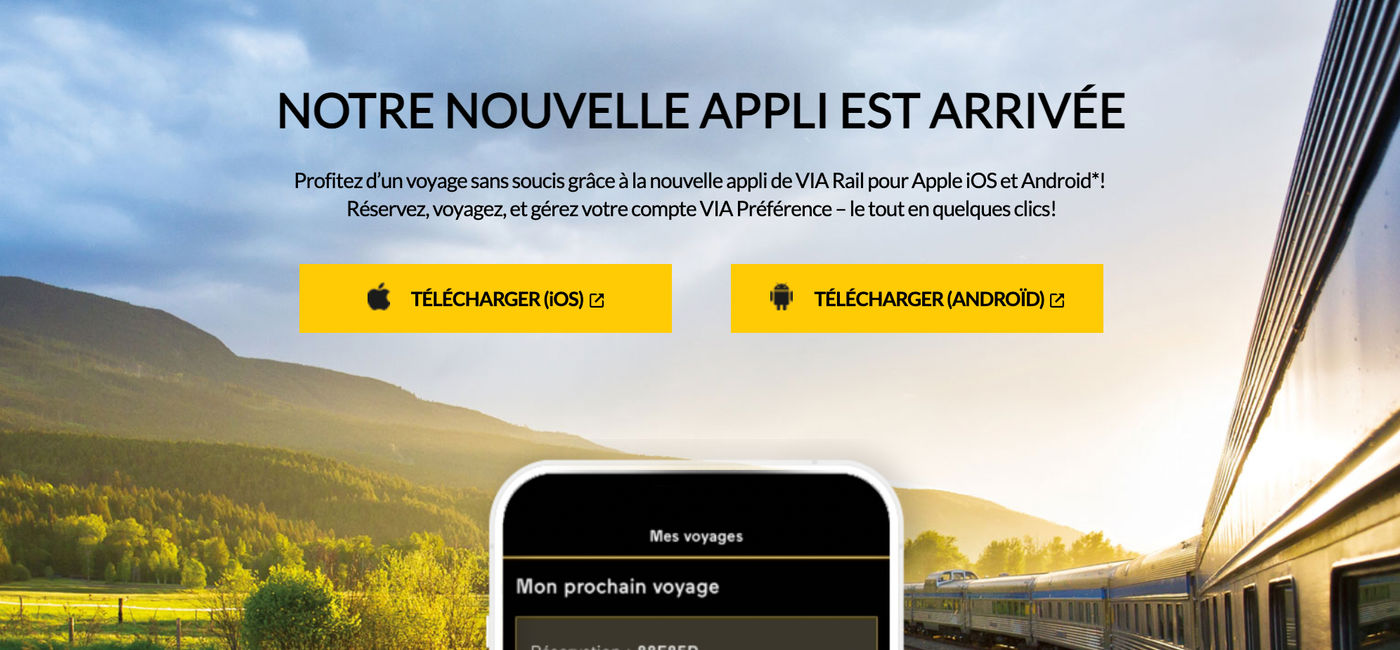 Image: Via Rail app