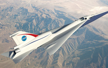 RENDERING: One proposed rendering of the Quiet Supersonic Technology, or QueSST, concept plane, which is in a preliminary design phase. (Rendering courtesy of NASA)