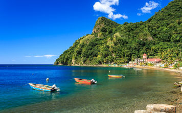 Boats on Soufriere Bay, Soufriere, Dominica