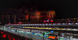 Fireworks over Grand Prix Plaza