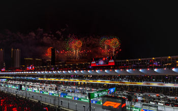 Fireworks over Grand Prix Plaza