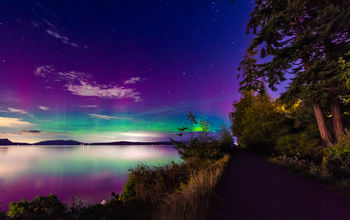 Aurora Borealis from Fidalgo Island, Washington. 