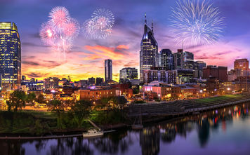 Fireworks over Nashville, Tennessee