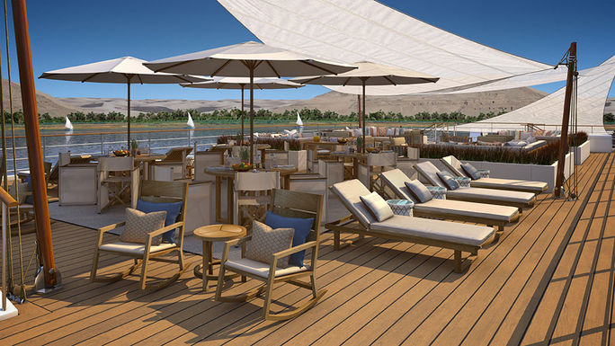 Viking River Cruises' Viking Ra sun deck rendering Viking River Cruises, Viking Ra, sun deck, cruise