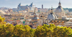 City skyline of Rome, Italy.