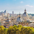City skyline of Rome, Italy.