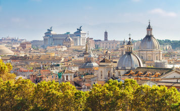 City skyline of Rome, Italy.