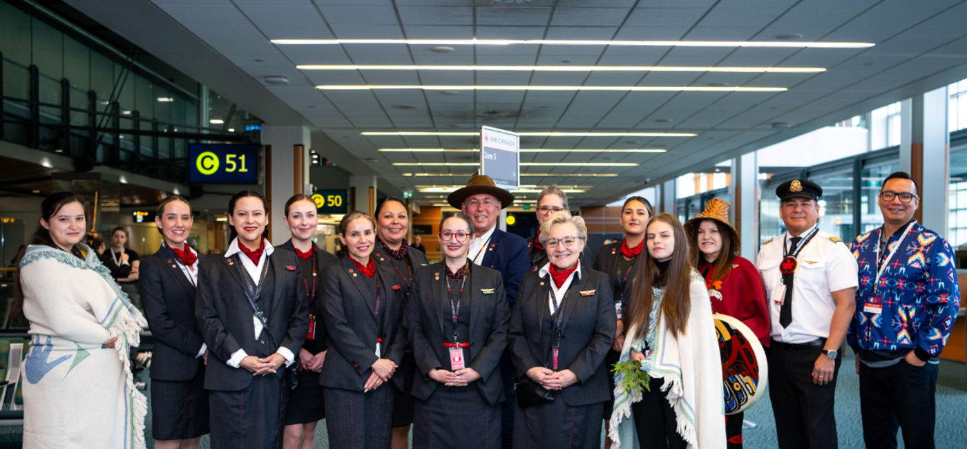 Image: Le vol, opéré par un Boeing 777, comptait neuf agents de bord et un pilote d’origine autochtone (Source: Air Canada)