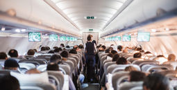 Airplane cabin full