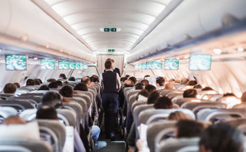 Airplane cabin full