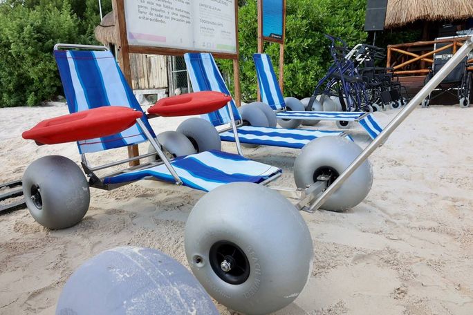 Accessible beach in Cancun. Accessible beach in Cancun.