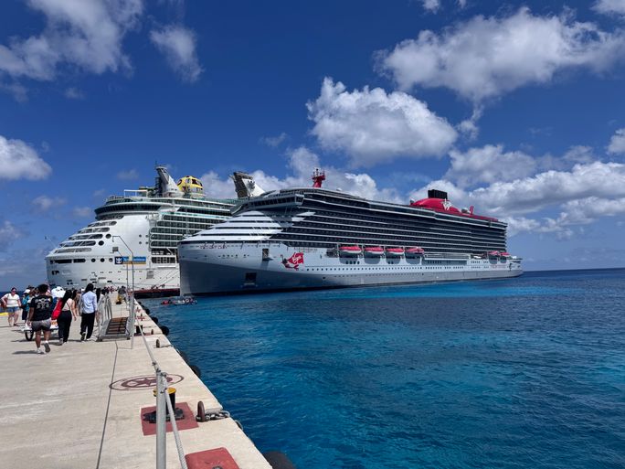 Cruise ships docked in Cozumel, Mexico Cruise ships docked in Cozumel, Mexico