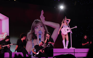 Taylor Swift performing a show as part of her Eras Tour.