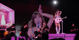 Taylor Swift performing a show as part of her Eras Tour.