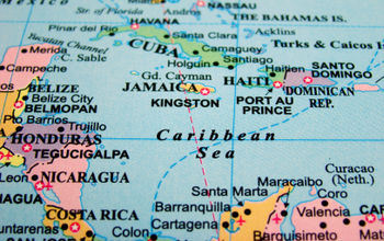 Map of the Caribbean.