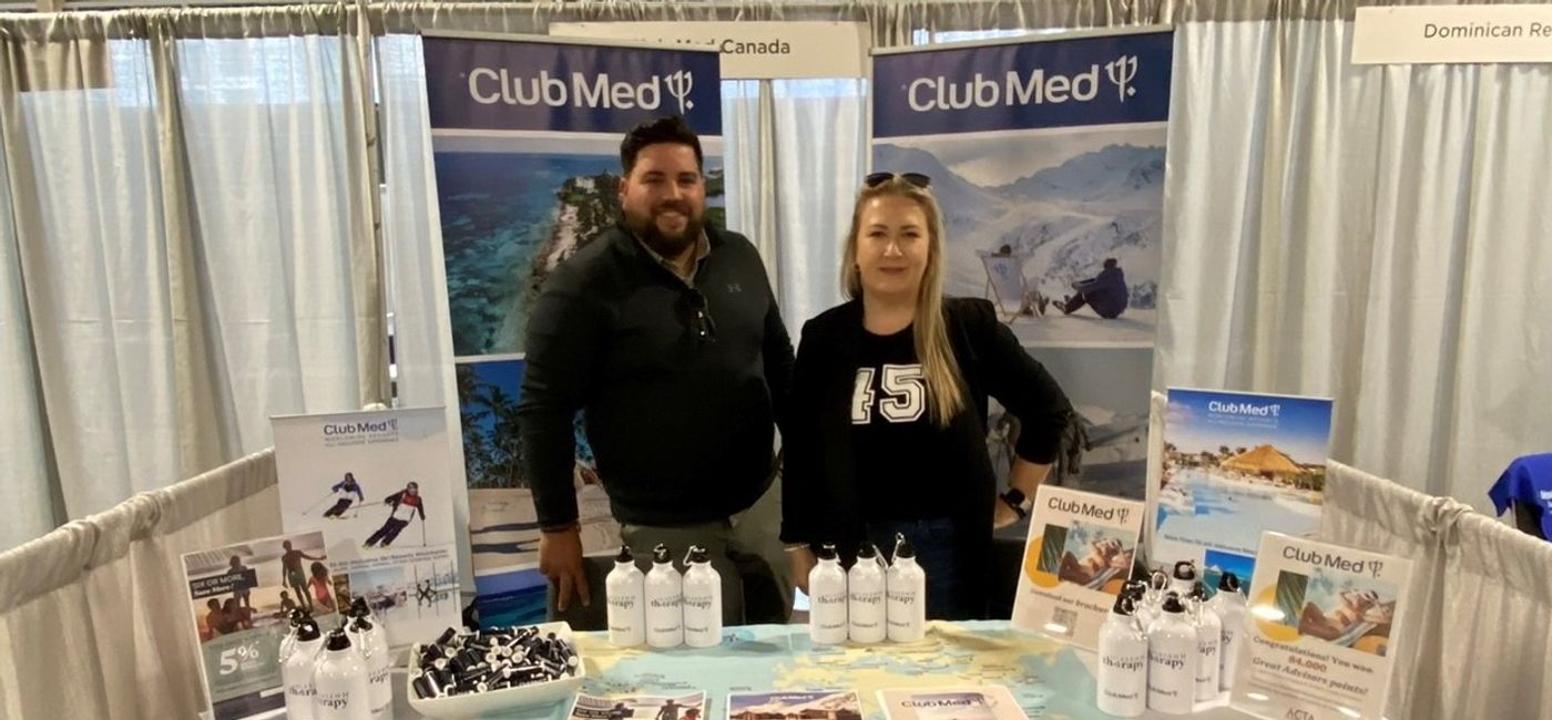 Image:  Samantha Gillingham and Club Med Ontario BDM Tyler Mattioli at ACTA Toronto. (Photo Credit: Samantha Gillingham)