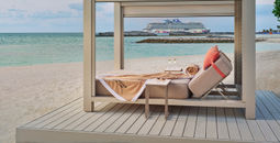 A Vibe Shore Club day bed at Great Stirrup Cay