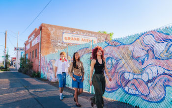 Trio of travelers exploring Phoenix, Arizona