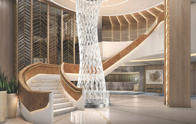 A rendering of Allura’s grand staircase.