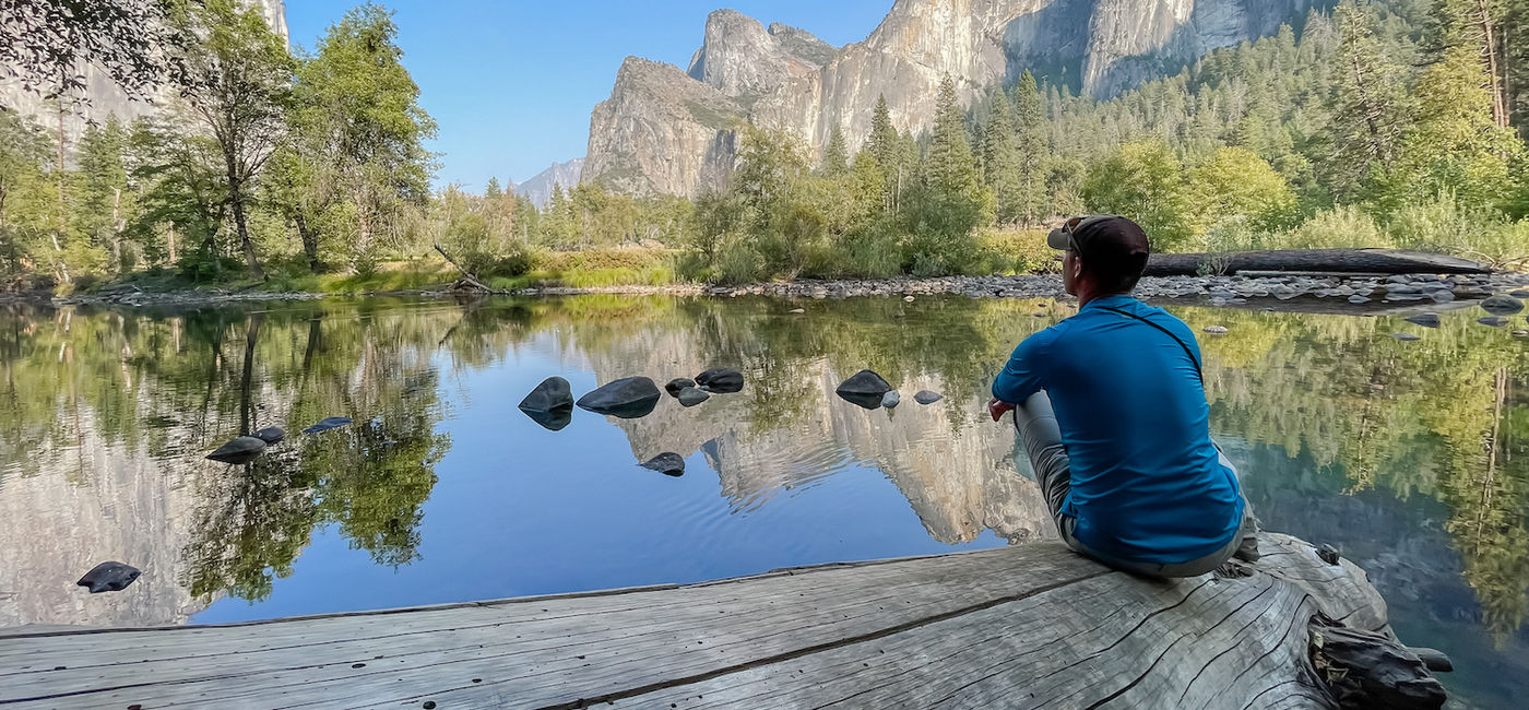 Image: A traveler visiting Yosemite National Park. (photo courtesy Globus)