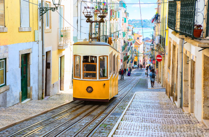 trolley, portugal, lisbon, lisbon portugal, portuguese cities