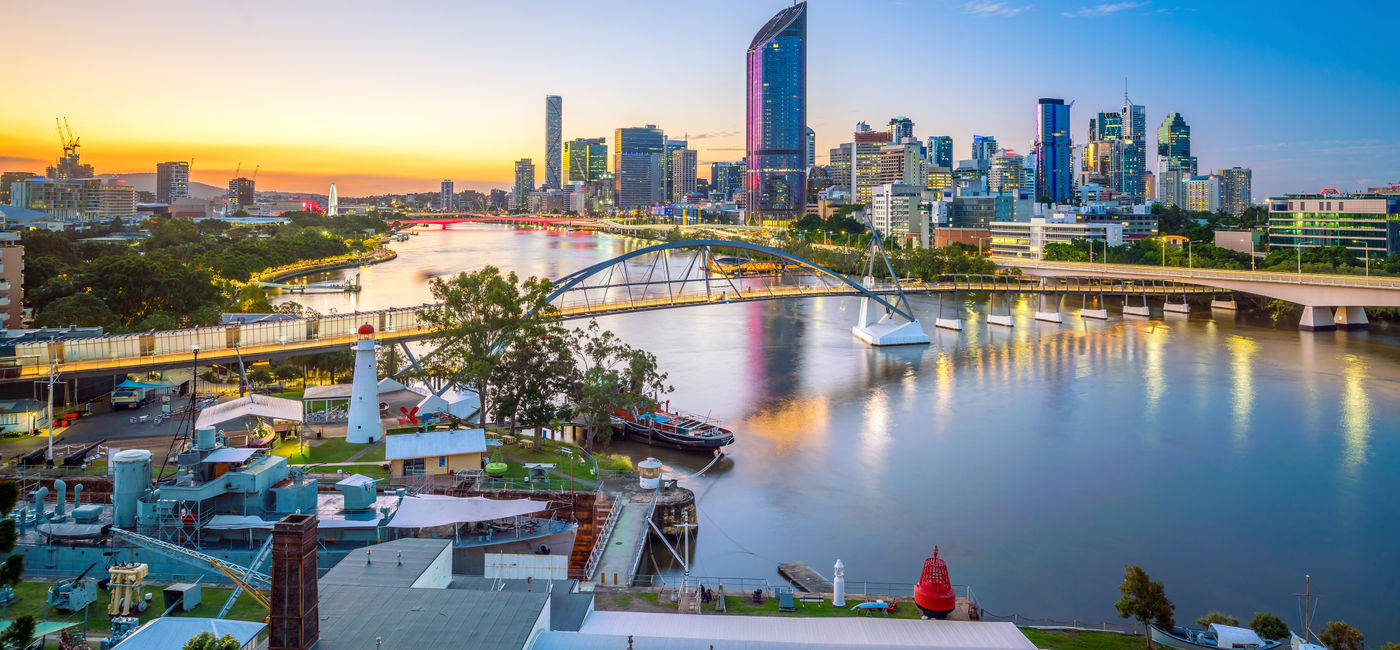Image: The city skyline of Brisbane, Australia at twilight. (Photo Credit: Adobe Stock/f11photo) 2025 Top 10 Trending Destinations