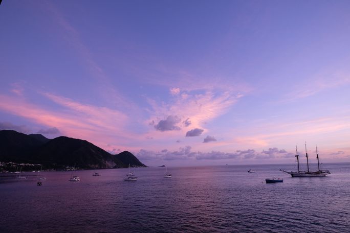 Sunset at the Fort Young Hotel in Dominica