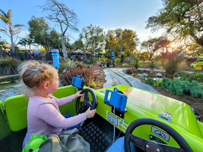 Dino Valley's Lego Duplo Dino Trail attraction, Legoland California. 