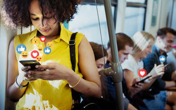 Using social media on vacation.