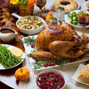 A traditional Thanksgiving Day dinner.