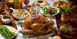 A traditional Thanksgiving Day dinner.
