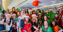 United employees don Christmas attire
