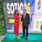 CTO Secretary-General and CEO Dona Regis-Prosper congratulates Antigua and Barbuda Minister of Tourism Charles “Max” Fernandez.